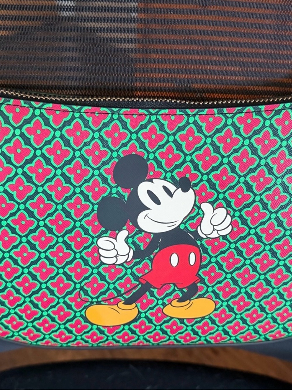 Vera Bradley Mickey Mouse Crossbody Bag - Green & Pink Pattern